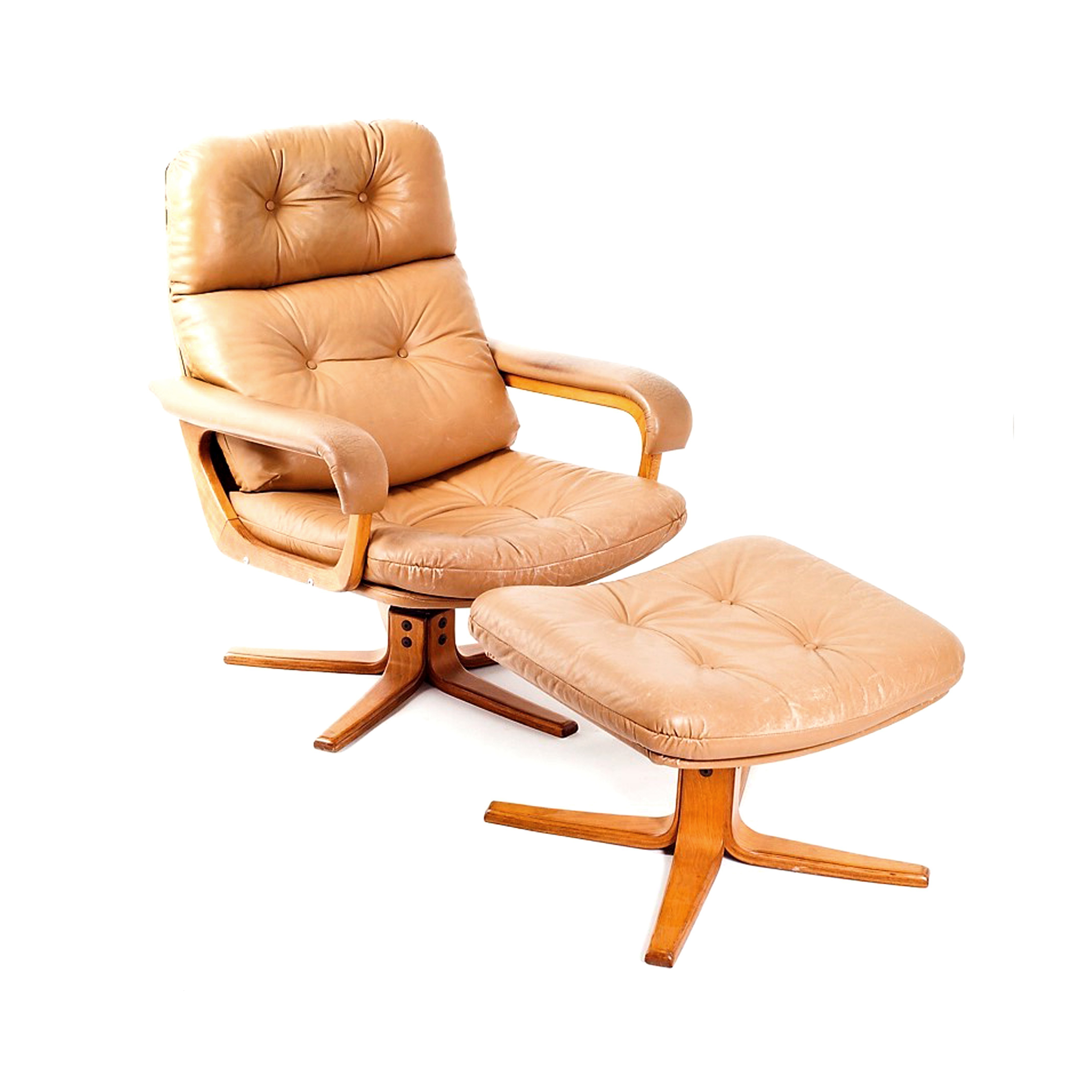 1970s German Bauhaus Bronze Leather Lounge Chair Vinterior