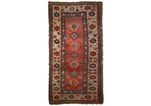 Handmade Antique Caucasian Kazak Rug 4.2