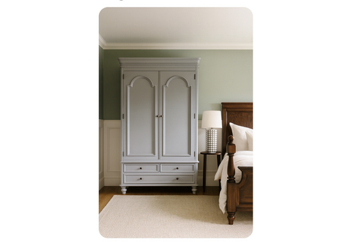 Painted Double Wardrobe With Drawers Ammonite By Farrow And Ball
