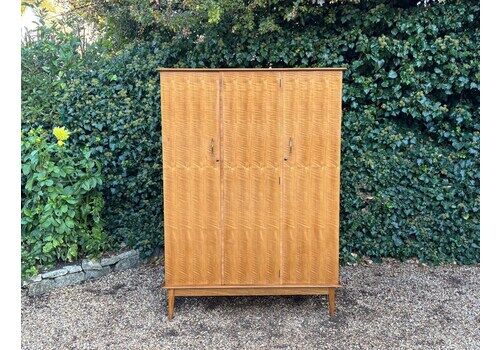 Vintage 1950’s Alfred Cox Triple Walnut Wardrobe