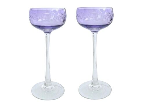 Lavender Champagne Coupes | 2pcs | Art Deco Bohemian 1920