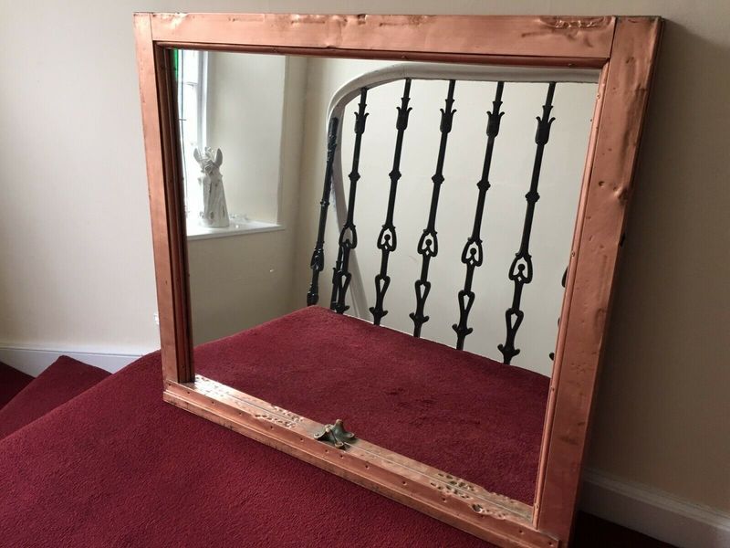 Fabulous Antique Copper Window Frame Mirror From Mc Alpin House New York City