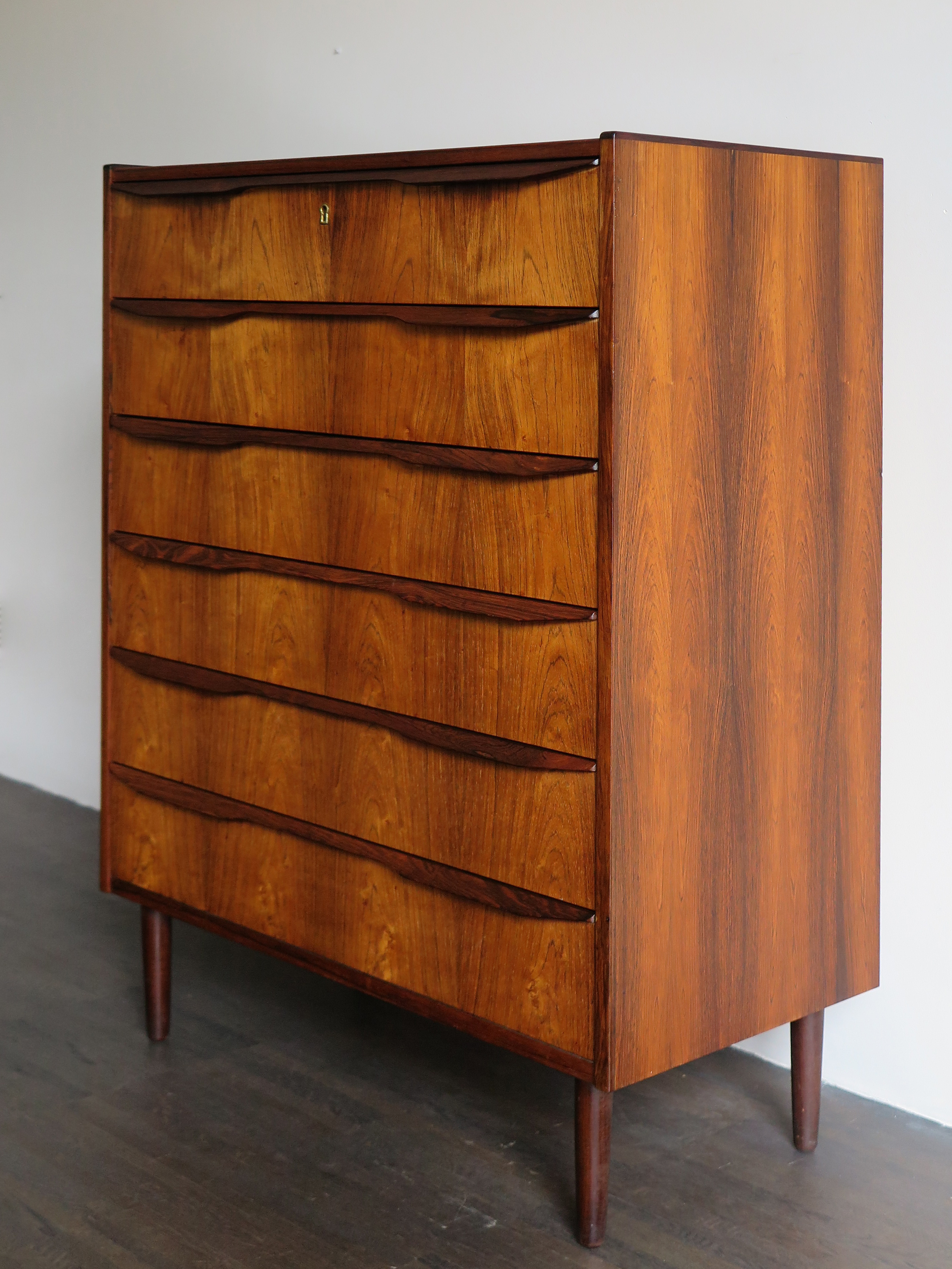 Scandinavian Midcentury Modern Design Rosewood Chest Of Drawers