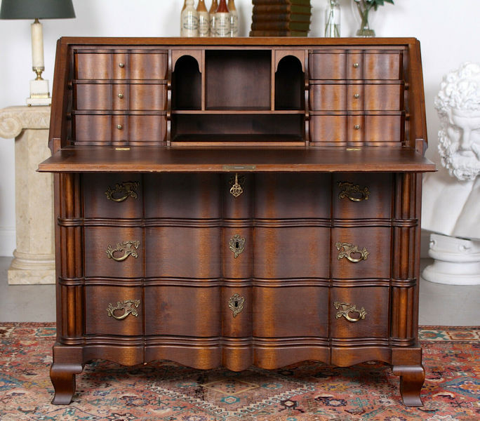 Antique Swedish Gustavian Bureau Carved Oak Writing Desk Swedish Gustavian Bureau Carved Oak
