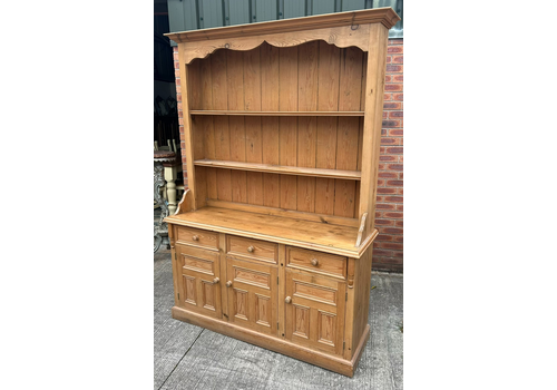 Vintage Victorian Style Reclaimed Rustic Pine Farmhouse Dresser & Plate Rack