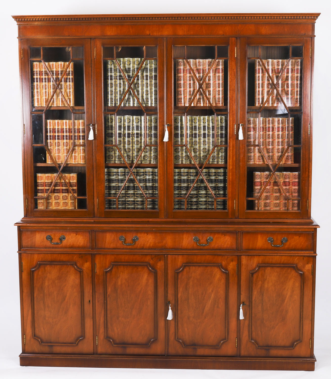 Petite Georgian Revival Flame Mahogany Bookcase 20th Century