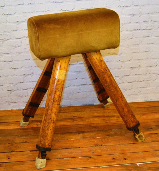 Pommel Horse School Vintage Gym Equipment Retro Industrial Wooden