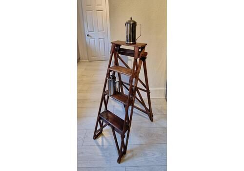 Antique Wooden Lattice Step Ladder