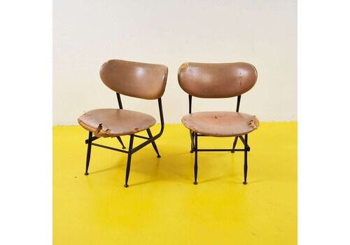 Pair Of 1950s Design Metal Armchairs