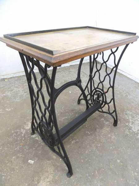 Sewing Machine Base Desk Table Side Walnut Top End Writing