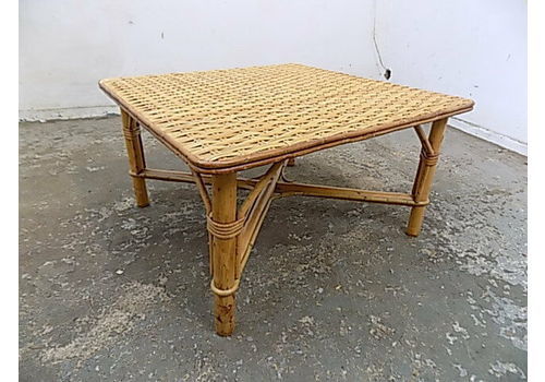 Vintage Coffee Tables Retro Table Mid Century Pair Two Square Wicker Bamboo Table Side Tables End