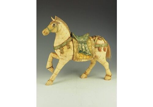 Chinese Tessellated Bone Horse Sculpture