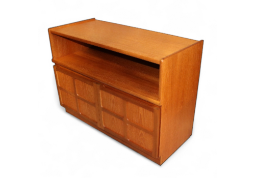 Mid Century Parker Knoll Nathan Squares Teak Sideboard / Media Cabinet