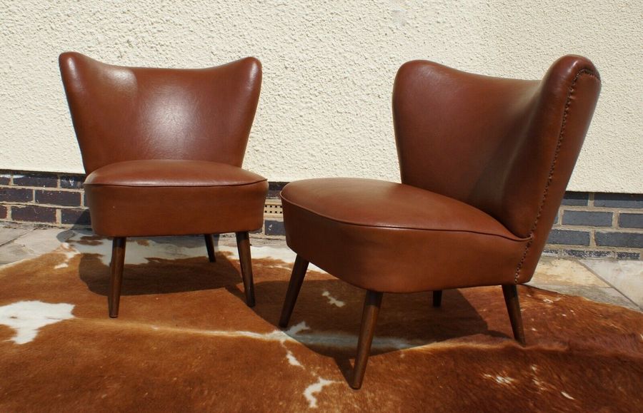Pair Vintage Mid Century Cocktail Chairs Green Velvet Great Condition Apr19 27 Vinterior