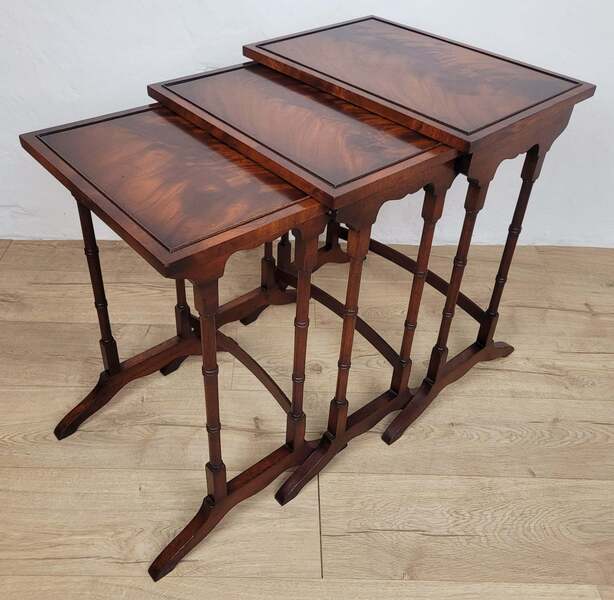 Nest Of Three Tables Rectangular Reproduction Antique Style Postage ...