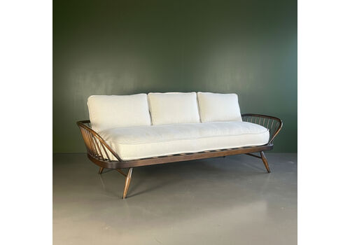 Ercol Studio Couch Upholstered In Linen