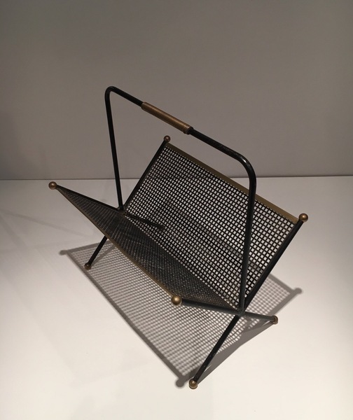Croft Design Magazine Rack Design Magazine Rack In Black Lacquered Metal, Perforated Sheet Metal ...