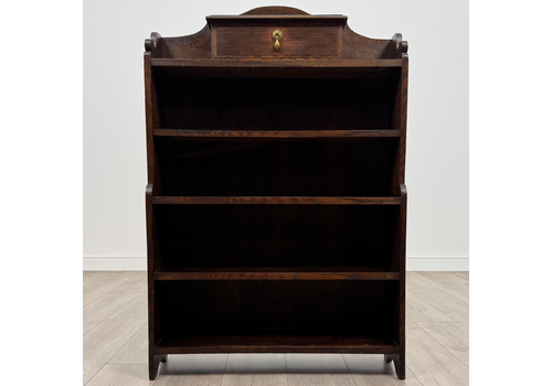 Antique 20th Century Good Quality Open Bookcase In Oak