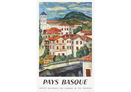 Auguste Durel Vintage Poster Poster Poster Basque Country France 1964 Sncf Draeger