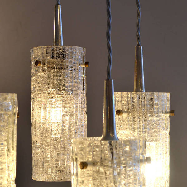 Five Tiered Glass Chandelier By Kalmar photo for sale