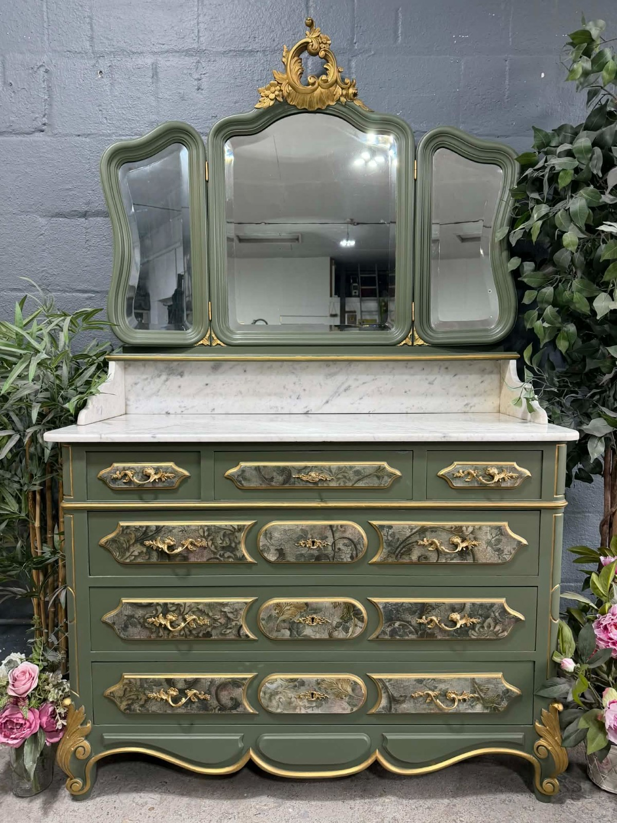 green antique dresser Vintage Dressers For Sale Halter prom dresses