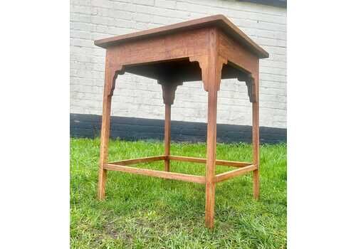 Edwardian Oak Antique Side Table Vintage Wooden Arts And Crafts Hall Desk Industrial Occasional Coffee Wine