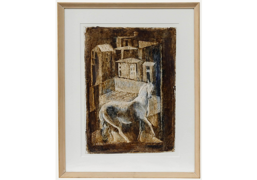 E. Assenza 1964 Acrylic, White Horse