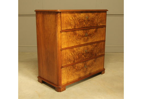 A 19th‑Century Swedish Burr Walnut Secretaire Chest Of Drawers