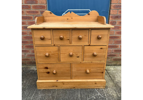 Vintage Reclaimed Pine Farmhouse Apothecary Style Multi Drawer Chest Of Drawers