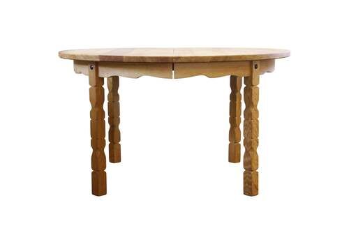 1960s Vintage Brutalist Danish Extending Oak Dining Table Style Henning Kjærnulf