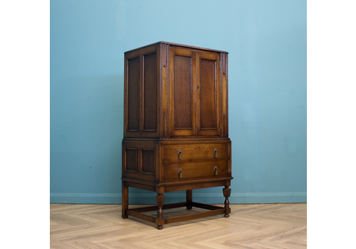 Vintage Oak Drinks Cabinet, 1940s #1724
