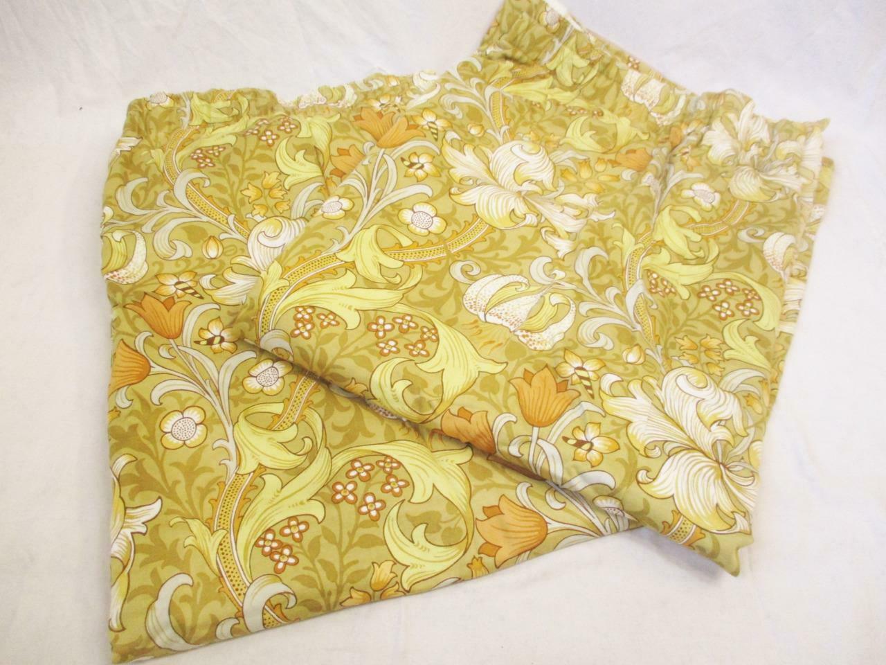 pics Sanderson Golden Lily Fabric pair vintage sanderson golden lily floral lined curtains mid century retro home