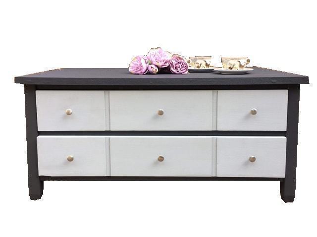 Ash Grey Schabby Chic Vintage Solid Coffee Table End Table
