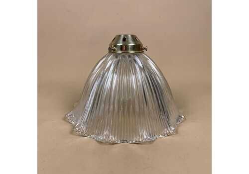 Glass Ceiling Lamp Shade Clear Textured Lampshade Tiffany Lightshade Light Patterned Pendant Art Deco Ribbed Scalloped Gold Fitting