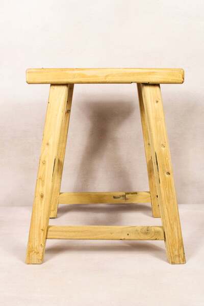 Vintage Rustic Stool Elm Wood 207 | Vinterior