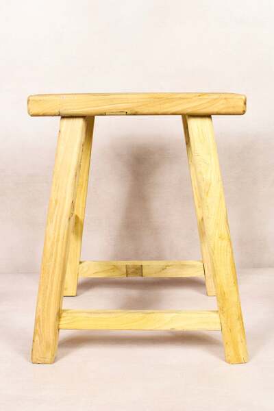 Vintage Rustic Stool Elm Wood 185 | Vinterior