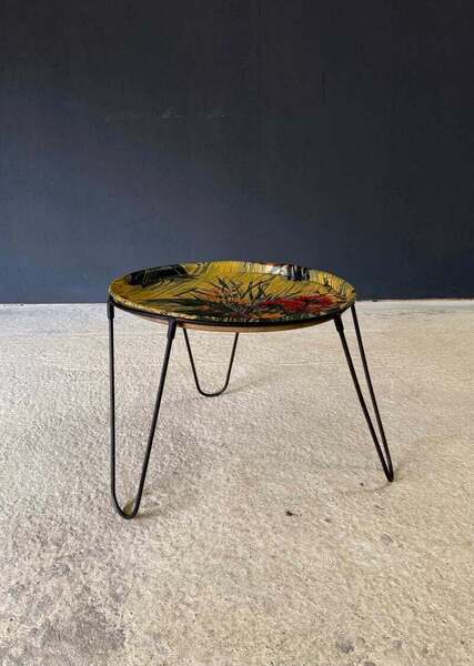 1950's French Design Tripod Tray Side Table | Vinterior