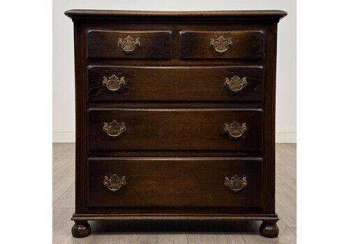 Antique 20th Century Small Chest Of Drawers In Oak ( Af 5470 )