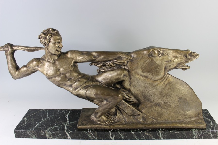 A. Bazzoni Art Deco Bronze Figural Group Of A Man And Horse, C.1925 ...