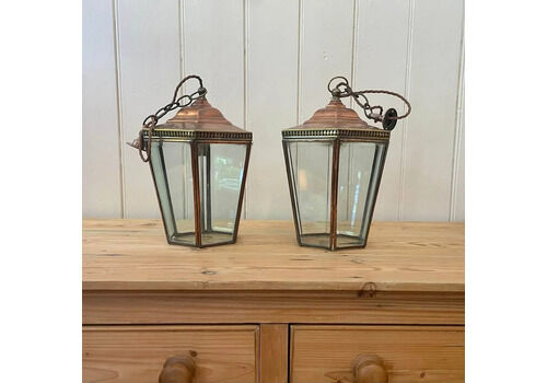 Pair Of Georgian Style Copper Porch Lanterns