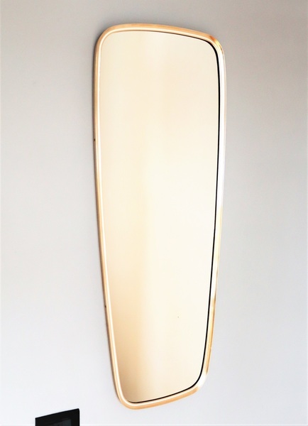 Hollywood Regency Brass Wall Mirror By Vereinigte Werkstätten Germany 1970s
