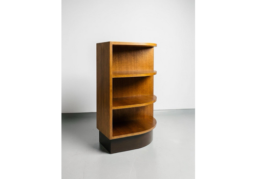 Antique Walnut Corner Cupboard Art Deco C1950s Ebonized Base Very Stylish