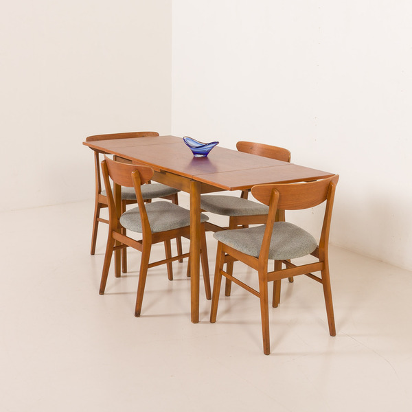 Farstrup Teak And Wool Chairs, Set Of 4, 1960s | Vinterior