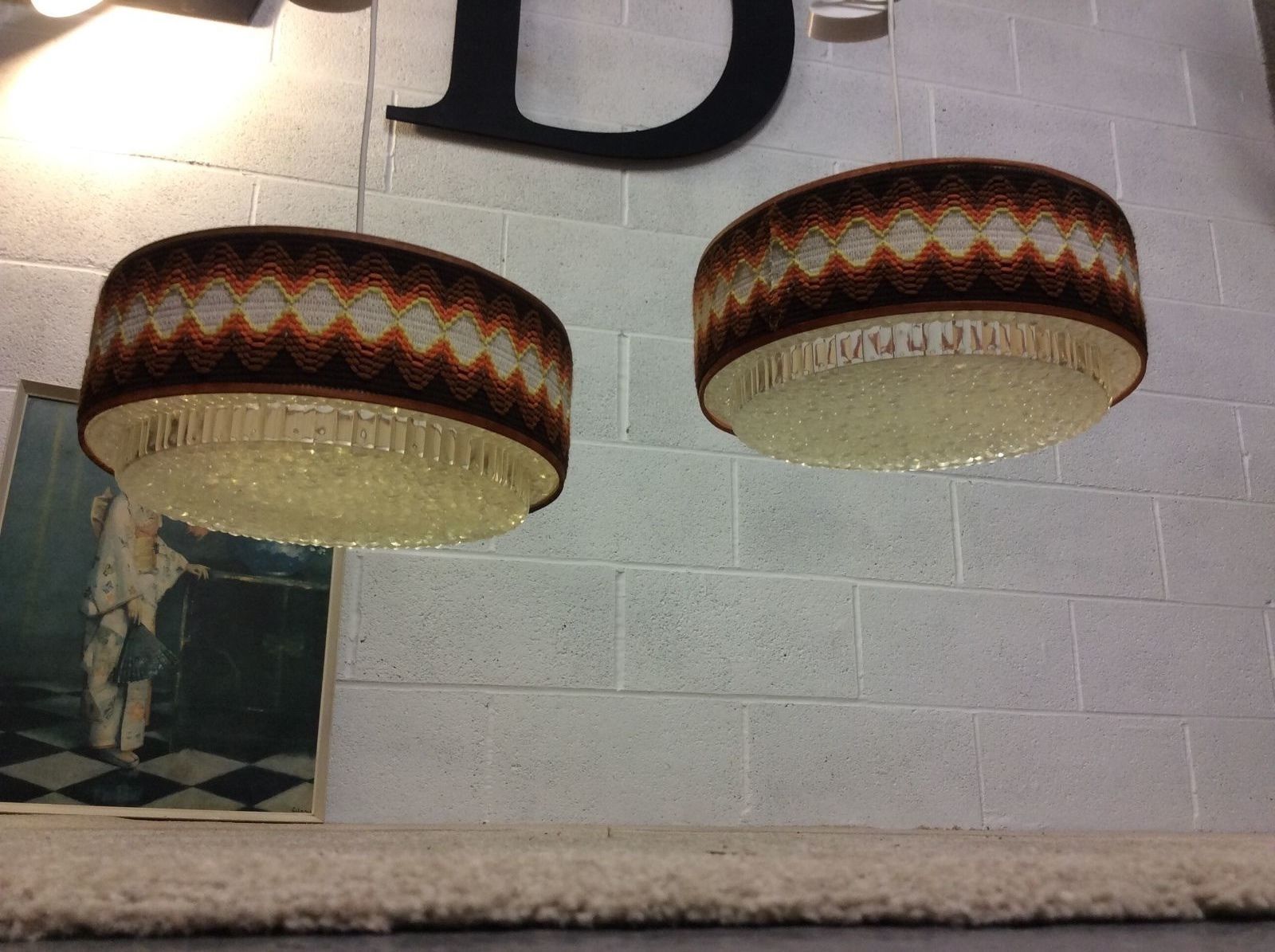 A Pair 60s 70s Retro Ceiling Light Shade Midcentury 1960 S 1970 Lamp