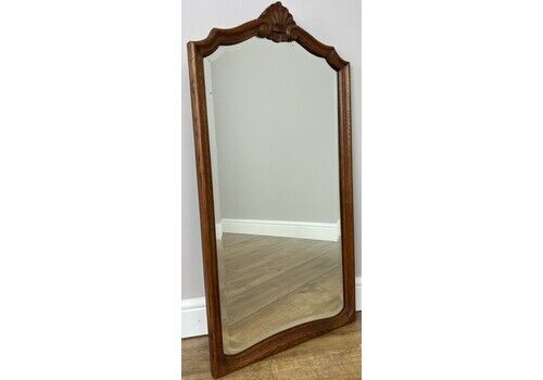 Mirror Vintage French Style Oak Wall Mirror Polished Decorative Framed Lot 6150