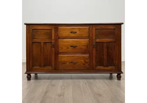 Antique 20th Century Good Quality Sideboard In Oak ( Af 5881 )