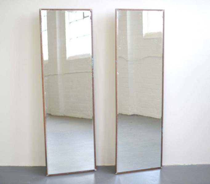 French Copper Framed Beveled Mirrors Circa 1910