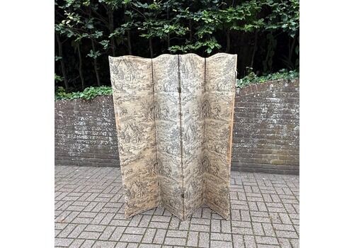 Vintage French Country Toile Folding Screen Room Divider Decorative Panel   Upcycling Project