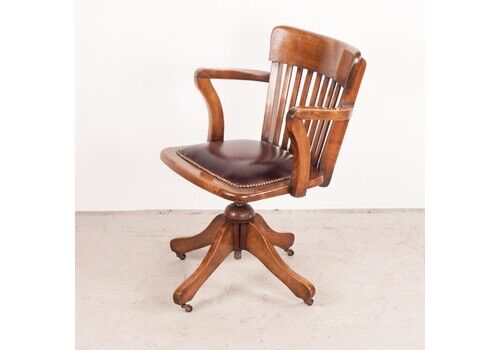 Revolving Height Adjustable Beech Office Desk Chair