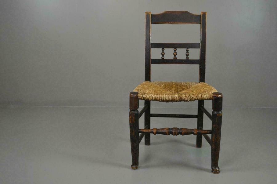 Single Rustic Country Made Vernacular Rush Seat Kitchen Dining Chair Single Rustic Country Made Vernacular Rush Seat Kitchen Dining Chair Photo 1